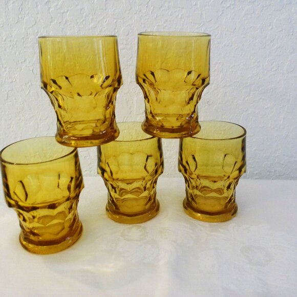 Midcentury Viking Moser Honey Shaded Tumblers, Set of 5 - Picture 2 of 4